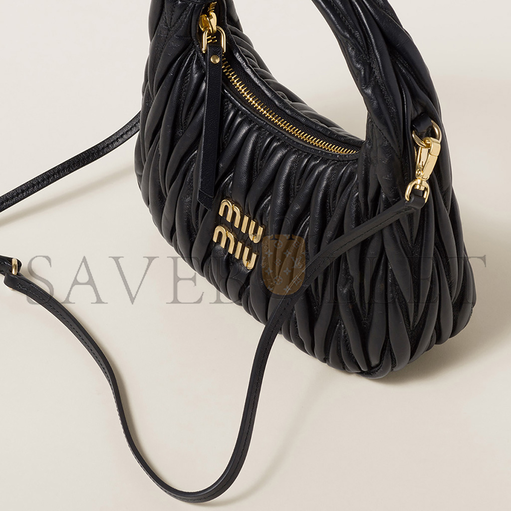 M1v M1v wander matelassÉ nappa leather hobo bag 5bc125 (20*17*6cm)